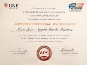 Diploma otorgado por seguros GNP